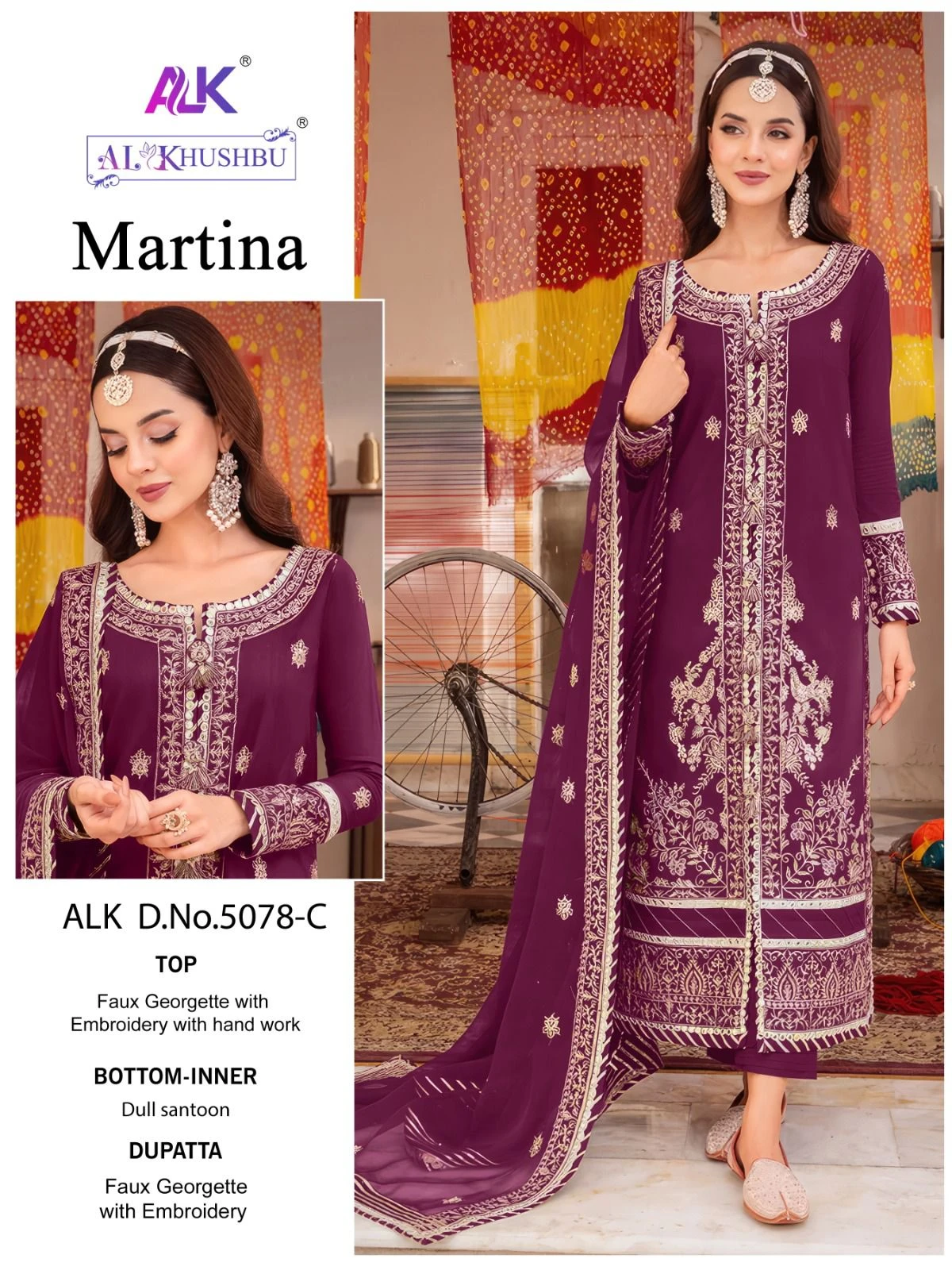 Al_Khushbu Martina Georgette Wholesale Pakistani Salwar Suit Catalog — Wholesale Salwar Suits, MPA wholesale from Surat - Gallery Image 9